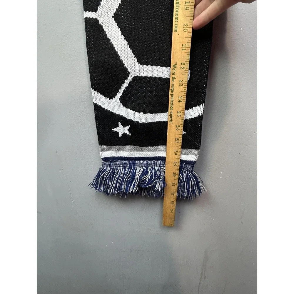CASA Soccer Scarf Knit Acrylic Supporter Black White‎ Fringe Adult Fan